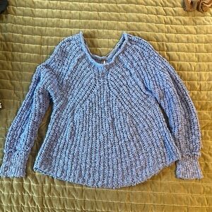 Free People Textured Blue Sweater